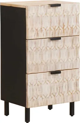 Obrázok produktu pre Maison Exclusive – Komoda, povrch s efektom umytého dreva, biela, 40 x 33 x 75 cm