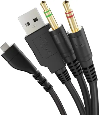 Produktbild von Ersatz-Audiokabel Draht Kompatibel mit SteelSeries Arctis 3, 5 & 7 Kopfhörer - 3.5mm + USB