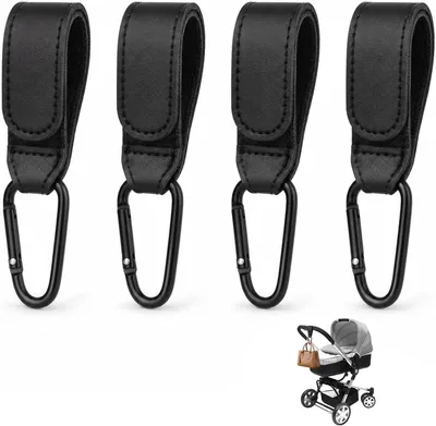 Imagen del producto de Juego de 4 ganchos para cochecitos, universales, con capacidad de carga de hasta 7 kg, para cochecitos y bolsos