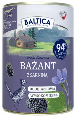 Zdjęcie produktu dla Baltica Smaki Regionów Bażant z sarniną Karma dla psa 400 g