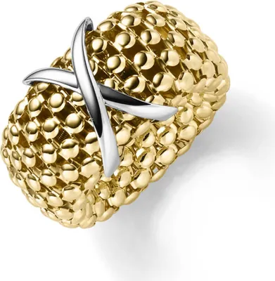 Himbeer-Ring-aus-585-Gold-gelb-weiß-elastisch-Breite-14mm