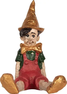 Immagine prodotto di Clayre & Eef Figura decorativa Pinocchio 13x13x19 cm Plastica beige