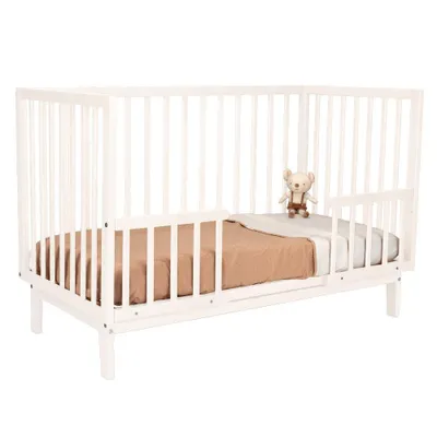 Produktbild von Novi Lauren Wachstumsbett 60x120 – Verstellbarer Boden, Umbaubar zum Bett mit Gitter, Weiß, Geeignet von Geburt bis 4 Jahre