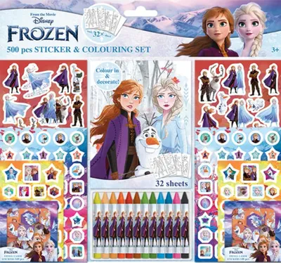 Produktbild von Samolepkový set s omaľovánkami a voskovkami - Ľadové kráľovstvo