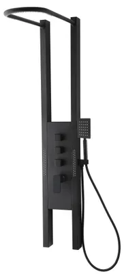 Immagine prodotto di Badplaats Colonna Doccia Caspian 145 x 26 cm - Nero - Set Doccia in Acciaio Inox con Termostatico e Soffione