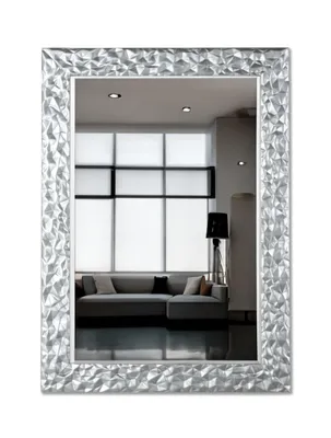 Immagine prodotto di MO.WA Specchio da parete moderno 51x71 cornice decorativa specchio in legno specchio argento hall specchio camera da letto bagno soggiorno specchio decorativo