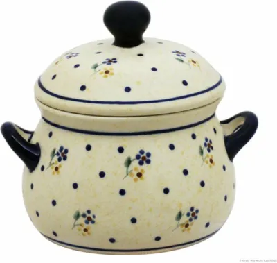 Produktbild von Original Bunzlauer Keramik 350 ml Marmeladentopf mit Deckel Ø10 cm, H=12 cm, Design 111