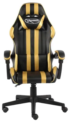 Produktbild von vidaXL Gaming-Stuhl Schwarz und Golden Kunstleder