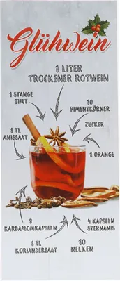 Produktbild von Holzbild Glühwein Rezept B 15 cm x H 35 cm Wandbild