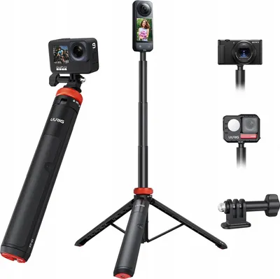 Zdjęcie produktu dla Statyw do Telefonu Aparatu Kamery Wysoki 132cm + Adapter GoPro / gwint 1.4" / UURIG / TP-03 / A0009