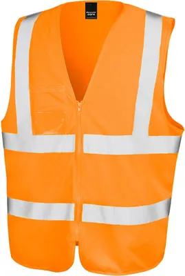 Produktbild von Result Core R202X | Herren Core Zip Safety Tabard / EN20471 Klasse 2 - Farbe: Fluorescent Orange - Größe: XXL/3XL