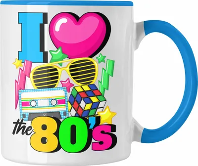 Produktbild von Trendation - I Love The 80's Tasse Geschenk 80er Jahre Achziger Jahre Erinnerungen (Blau)