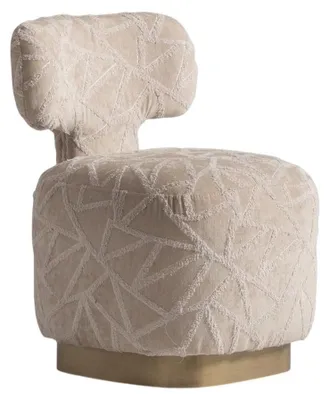 Immagine prodotto di Moderna poltrona beige in legno e tessuto