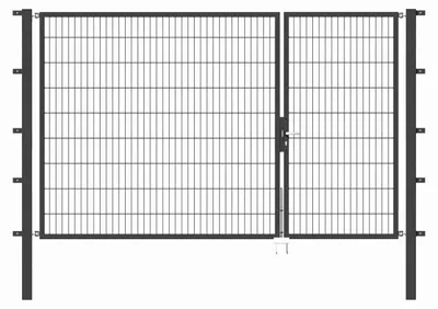 Immagine prodotto di Alberts 647032 Cancello doppio Flexo con accessori, antracite, larghezza 100 + 200 cm, altezza 180 cm