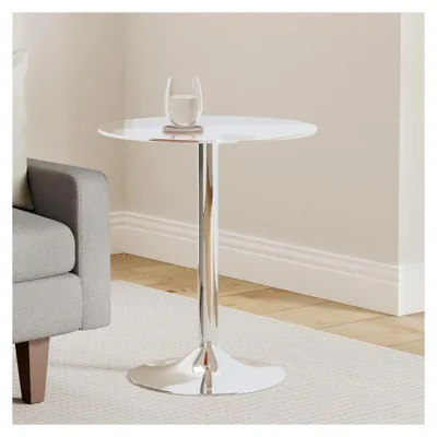 Produktbild von Runde Tischplatte aus Glas, Durchmesser 60 cm, Höhe 70 cm, Farbe: Klarglas
