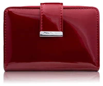 Produktbild von Portemonnaie aus lackiertem Leder klein rot mit RFID SP-26-RD