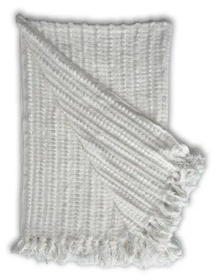 Produktbild von Star Home Wohndecke Strickdecke Zopfmuster Fransen Nala creme 130x170