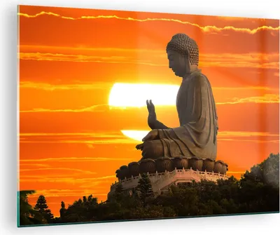 Produktbild von Bilder auf glas - tempel buddha - 70x50cm - Glasbilder - Wandbilder - Bilder - Kunstdruck - zum Aufhängen bereit - Wanddekoration aus Glas - Glas Bilder - Wandbild auf Glas - Einteilig - GAA70x50-3532