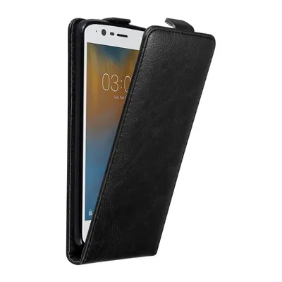 Obrázek produktu pro Cadorabo pouzdro pro Nokia 3 2017 Ochranný kryt v černé barvě Flipové pouzdro Kryt na mobilní telefon