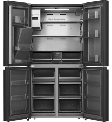 Produktbild von Hisense Hi9 Freistehend Flügeltürkühlschrank, Schwarz, 577 l, Freistehend, Mehrtürig, Schwarz, An Tür, R600A, Stahl