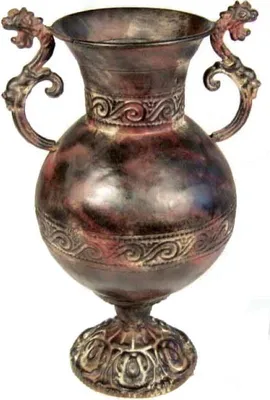 Produktbild von Amphore aus braunem Metall, 36 x 18 cm