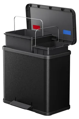 Image de HAILO poubelle de tri 6302600 Öko duo Plus L 17 + 9 L noir mat