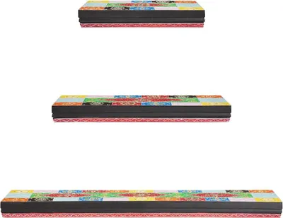 Immagine prodotto di vidaXL Mensole da parete 3 pezzi Multicolore 100 x 20 x 6 cm Legno massiccio Mango
