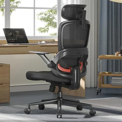 Imagen del producto de Silla de oficina ergonómica, con soporte lumbar ajustable. Silla de escritorio
