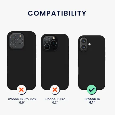 Produktbild von kwmobile Handyhülle für iPhone 16, elastische TPU Silikon Schutzhülle, Schwarz, klares Design, kabelloses Laden