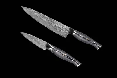 Produktbild von Messer Set Damast 2-tlg Kochmesser - Kleines Obstmesser