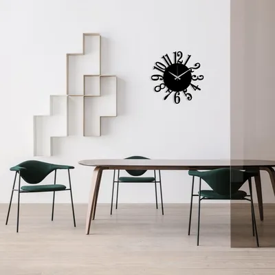 Produktbild von Opviq, Metal- TNL2114, Schwarz, Wanduhren, 48 x 48 cm, 100% Metall (Dicke: 1