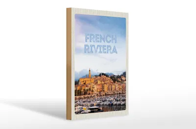 Produktbild von Holzschild Reise 20x30cm French Riviera Panorama Bild