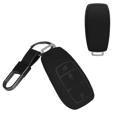 Produktbild von kwmobile Autoschlüssel Hülle kompatibel mit Mercedes Benz 3-Tasten Smart Autoschlüssel Hülle - TPU Schlüsselhülle - Schlüssel Cover in Schwarz - Mit