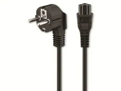 Zdjęcie produktu dla goobay kabel sieciowy wtyczka z uziemieniem do gniazda IEC 320 C5 Mickey Mouse czarny 3 m