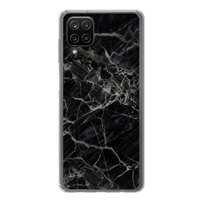 Produktbild von MuchoWow® Handyhülle Schutzhülle Hülle für Samsung Galaxy A12 Marmor - Schwarz - Weiß Silikon Softcase Handy Hülle - Bild