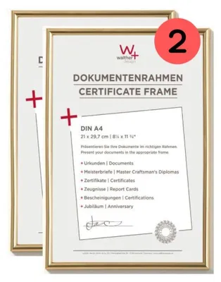 Fotolijst Gold 21x29,7 cm DIN A4 Doppelpack Kunststoff