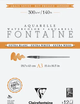Produktbild von Clairefontaine 5x Block Aquarellpapier 12 Blatt A3 extra weiß - 976028C