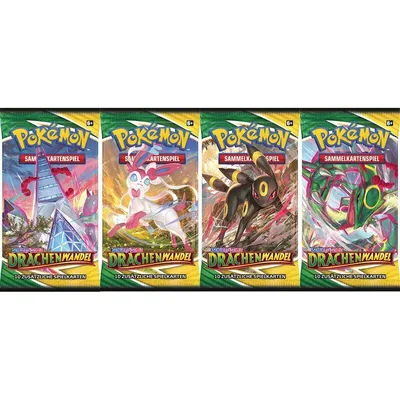 Produktbild von Pokemon Sammelkartenspiel: 4 Booster - SS7: Drachenwandel - Vorteilspack