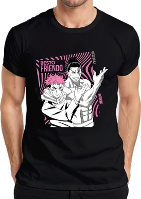 Immagine prodotto di Maglietta Jujutsu Kaisen BESTO FRIENDO Yuji Itadori Aoi Todo Gift Anime Uomo, Nero, M
