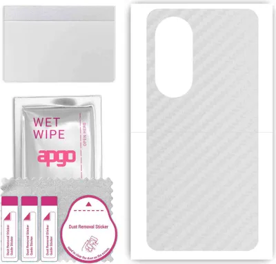 Produktbild von apgo Rückseite Schutzfolie, Skin, kompatibel mit OnePlus Nord CE 4, Hinten Displayschutzfolie aus Vinylfolie, kratzfest, einfache Montage - Transparenter Kohlenstoff