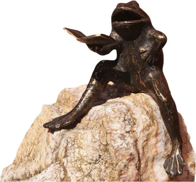 Produktbild von Schöner Bronze Frosch mit Notenblatt für die Fensterbank Frostfest Witterungsbeständig und Neu 16cm H, BO-0012K