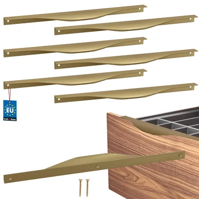 Obrázek produktu pro KOTARBAU® Sada 6 kusů úchytek na skříňky a nábytek 320 / 340 mm, matná zlatá, ZnAl – úchytky na kuchyňské skříňky, úchytky na zásuvky, úchytky na dveře, úchytky na hrany skříněk