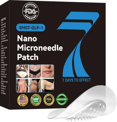 Produktbild von 1 Nanos Mikronadeln-Patch, langlebig, Glp-1 Microneedlepatch, ultradünn, sanfte Mikronadeln, schmerzlos, für Männer und Frauen