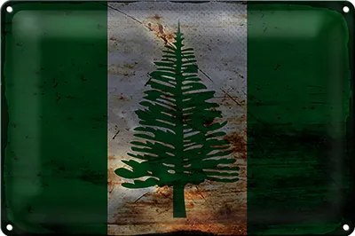 Produktbild von Blechschild Flagge Norfolkinsel 18x12cm Flag Rost