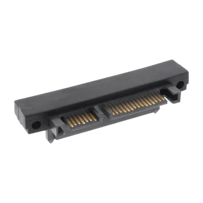 Produktbild von InLine SATA Adapter Stecker / Buchse, 22pol. (15+7), abwärts gewinkelt, Schwarz
