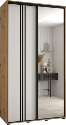 Produktbild von MEBLE KRYSPOL Davos 7 Schrank, zwei Türen - 235,2x130x45 cm - Artisan Weiß Schwarz