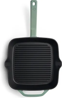Produktbild von SPRINGLANE Gusseisen Grillpfanne Mint, 26 cm - Emailliert - Steakpfanne mit Grillstreben - Für alle Herdarten inkl. Induktion geeignet