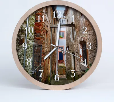 Produktbild von Holzuhr 30fi cm wanduhr - Gasse Architektur