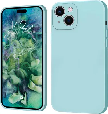 Produktbild von Hülle für iPhone 15 Plus Case Cover Bumper Silikon Softgrip Schutzhülle Farbe: Hellblau
