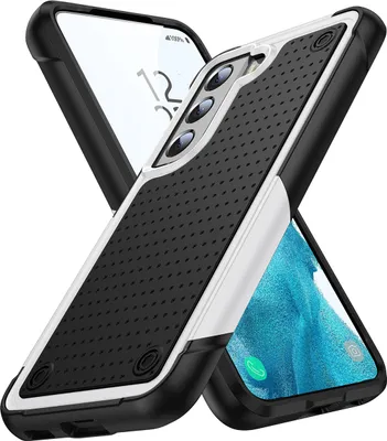 Produktbild von Für Samsung Galaxy S22 5G Hülle Militärqualität Stoßfest Hybrid 2 in 1 Hart PC Weich TPU Handyhülle Weiß Schwarz